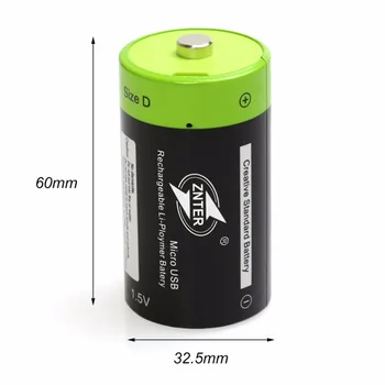 2pcs/veliko ZNTER 1,5 V Baterija 4000 mah Micro USB Polnilne Baterije D Lipo LR20 Baterije Za RC Fotoaparat Brnenje Dodatki