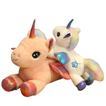 30/45/65/80 cm Mehka Unicourn Plišastih Igrač Polnjene Rainbow Unicorn Flying Horse Lutka Blazine Božič/Darilo za Rojstni dan Doma Decora