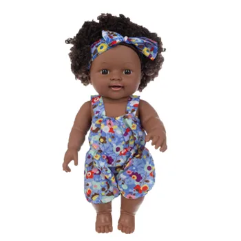 30 cm Lep Black Afriške Lutke Lepe Kodraste Lase Lutka Baby Igrajo Mehko Prerojeni Realne Veren Lutke Otroci Zabavno Božič Stranka Igrača