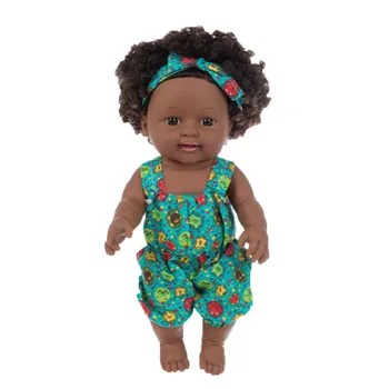 30 cm Lep Black Afriške Lutke Lepe Kodraste Lase Lutka Baby Igrajo Mehko Prerojeni Realne Veren Lutke Otroci Zabavno Božič Stranka Igrača