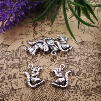 30pcs 15*18 mm Antique Silver mini 3D miško čare Obesek za naredi sam, zapestnico, ogrlico, nakit ugotovitve