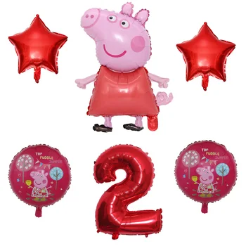 32inch Število Peppa Pig Folija Baloni Nastavite Otroci Rojstni dan Ballon Risanka George Peppa Slika Otroke, Risanka Helij Globos Igrače
