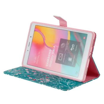 3D Lepoto Mesta Tiskanje PU Usnjena torbica Za Samsung Galaxy Tab A 8.0 2019 SM-T290 SM-T295 pokrijemo S Kartice Slotov Primeru+film+pen