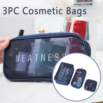 3pcs osebnih vrečko za shranjevanje pregleden očesa pranje vreča prenosna zložljiva potovalna torba ženske kozmetične vrečko dnevno skladiščenje vrečka 30N29