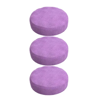 3Pcs Purple_Size 4,Pozimi Plišastih Krog Stol Sedeža Kritje Zaščitnik Izmenljive Bar Blatu Primeru Slipcover Antifouling
