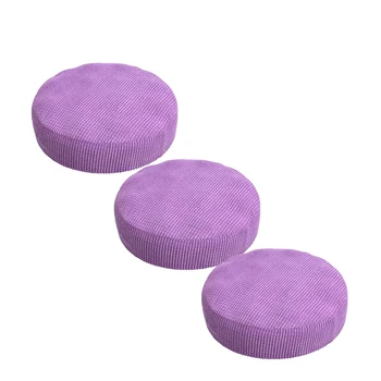 3Pcs Purple_Size 4,Pozimi Plišastih Krog Stol Sedeža Kritje Zaščitnik Izmenljive Bar Blatu Primeru Slipcover Antifouling