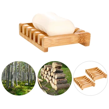 4 Kosov Lesenih Milo Primeru Imetnik Naravnih Pravokotne Lesa Milo Jed Držalo Za Kuhinjo Kopalnica Goba Scruber Milo