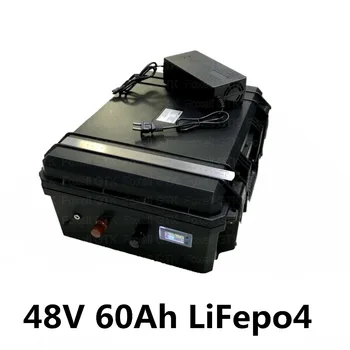 48V 60Ah LiFepo4 litij-ionska baterija za električno motorno kolo, voziček za golf golf voziček solarnega sistema kosilnica+5A polnilnik
