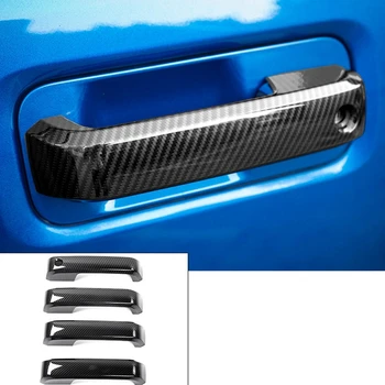 4Pcs Ogljikovih Vlaken Vrat Ročaj Okvir Dekoracijo Trakov Avto Obliko, ki je Primerna za Ford F-150 2019