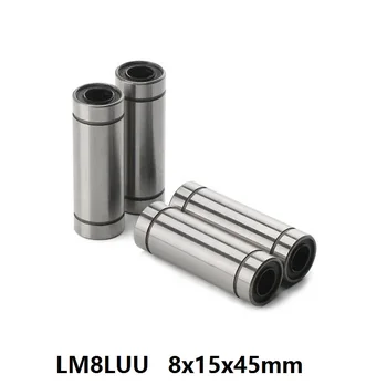 500pcs/veliko LM8LUU 8 mm linearni kroglični ležaj bush tulko za 3d tiskalnik cnc deli 8x15x45mm 45mm dolgo vrsto LM8UU