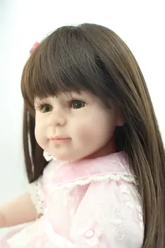 51 cm > Silikonski Prerojeni Baby Doll Igrače Z Očarljivo rjave oči Princesa Lutke Lepo Darilo za Rojstni dan Dekleta Brinquedos menina igračo