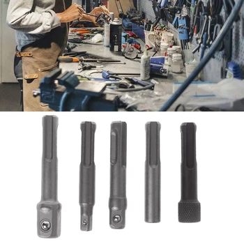 5Pcs SDS Plus Hex 1/4 Vtičnico Voznik Kladivo Drill Bit Chuck Adapter Bar Kit Komplet
