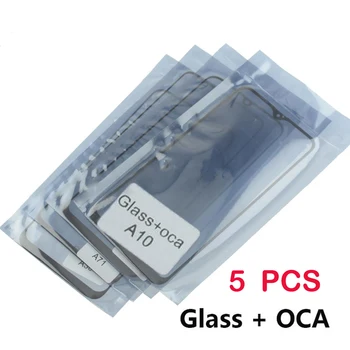 5PCS Sprednji Zunanji Zaslon Stekla OCA Lepilo za Samsung A10 A20 A30 A40 A50 A70 A51 A71 A10S, občutljiv na Dotik Pokrovček Objektiva Lamel