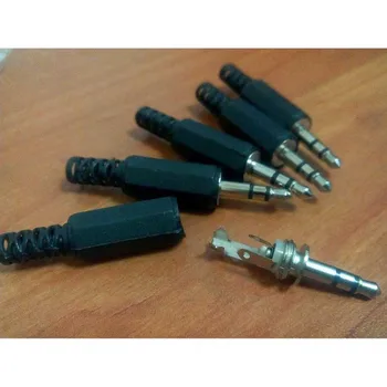5Pcs/veliko Črno Audio Jack Vtič za Slušalke Priključek za Črno Plastično Ohišje 3,5 mm Debelo