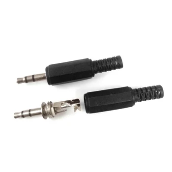 5Pcs/veliko Črno Audio Jack Vtič za Slušalke Priključek za Črno Plastično Ohišje 3,5 mm Debelo