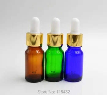 700pcs 10 ml 1/3 OZ Oranžna/Modra/Zelena Steklenice Vial Eterično Olje, Prazna Steklenica s steklenim Očesom Kapalko z DHL/EMS Brezplačno Ladja