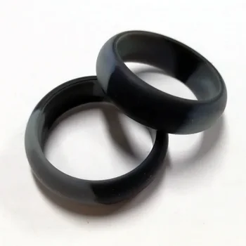 7pcs 8 mm Gume, Silikona Prst Prstan Siva/Črna/Modra Prikrivanje Velikosti 6-12 Prilagodljiv Prešitih Crossfit Poroko Posla