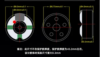 8 mm titan sestavljene film slušalke zvočnik 16 ohm 20pcs