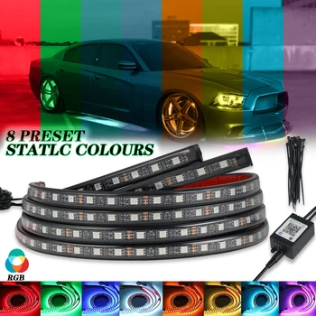 90 cm+120cm 4pcs RGB LED ohišje underglow lightbar APP Rock glasba Lahka Trakovi neonskih luči neprepustna za avto suv