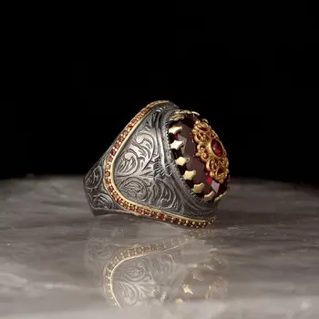 925 sterling srebro moški prstan pravi kamen Nakit modni letnik Darilo za vse velikosti moda za moške in ženske, izdelana v turčiji novi trgovini