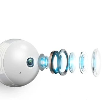 960P/1080P Brezžični Wifi Kamera 360-Stopinjski Panoramski Spremljanje LED Žarnice Monitor Zaznavanje Gibanja Home Security Webcam