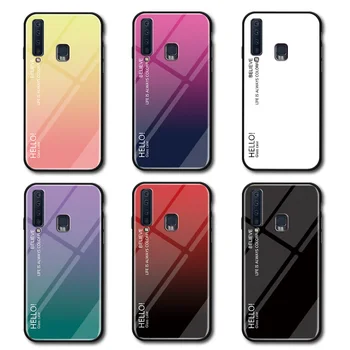 A9S Coque Za Samsung A9 2018 Gradient Kaljeno Steklo primeru Telefon Za Samsung Galaxy A9 2018 Primeru, 9 A920 A920F 6.3