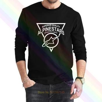 Alpske Star Fast Track Logotip Classic Black T-Shirt 2021 Najnovejše Poletje Men ' s Long Sleeve Priljubljena Tees Majica Vrhovi Nove Unisex