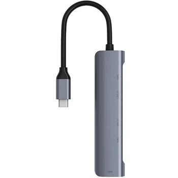 Aluminij USB-C Razširitveno Postajo 5 In1 Tip C Hub HDMI, USB 2.0/USB 3.0 o 3,5 mm Vrata Expander Adapter Za Prenosni RAČUNALNIK