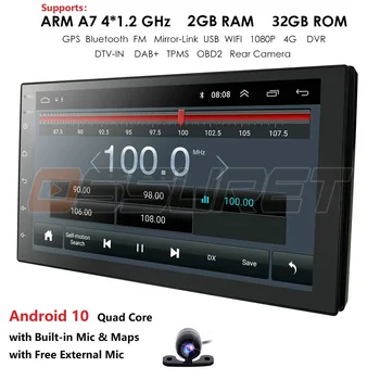 Android avtoradio 2 Din Autoradio GPS Navigacija 2din Univerzalni Avto Multimedijski Predvajalnik, BT FM Ogledalo povezavo Stereo Audio (Stereo zvok Zaslon Mic
