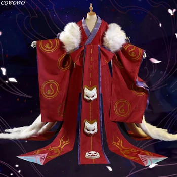 Anime! Onmyoji Jinten Tamamonomae SP Shikigami Krasen Kimono Cosplay Kostum Halloween Obleko Za Ženske NOVO Brezplačna Dostava