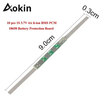 Aokin 10 kos 1S 3,7 V 4A Li-ion BMS PCM 18650 Baterijo Protection Board PCB za 18650 Litij-Lev li Baterije Dvojno MOS