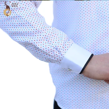 Aoliwen 2020 Nov Modni svetle Barve Natisnjene Dolgimi Rokavi Moški Majica Visoke Kakovosti Slim Moške Pocket Majica Velikost M-5Xl