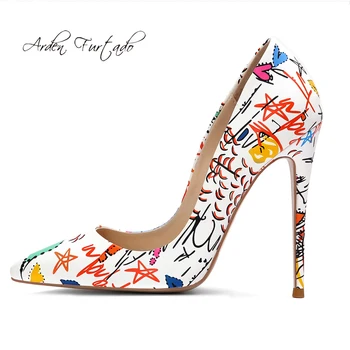 Arden Furtado poletje 2019 modni trend ženske čevlje konicami prstov stilettos petah elegantno slip-on jedrnato črpalke stranka čevlji