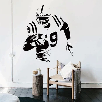 Art fashion design ime ponudbo vinil Rugby igralec poceni stenske nalepke odstranljive moda ZDA nogomet športnik nalepke za trgovino klub