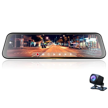 Avto Dvr 12 inch Pretakanje Medijev RearView Mirror 2K Nočna Vizija, Video Snemalnik, ki 1080P Pogled od Zadaj Kamero