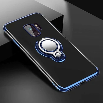 Avto Nosilec za Telefon Primeru za Samsung Galaxy S20 Ultra 5G S10e S10 S8 S9 A70 A50 A10 Pregleden Tanek Obroč Imetnik Jasno, Mehko Pokrov