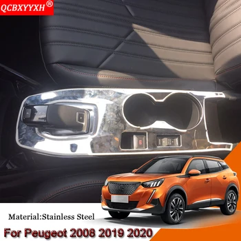 Avto Styling, Car Interior Gear Box Dekorativni Okvirji Sequins Kritje Nalepke Zaščito Avtomobila Pribor Za Peugeot 2008 2019 2020