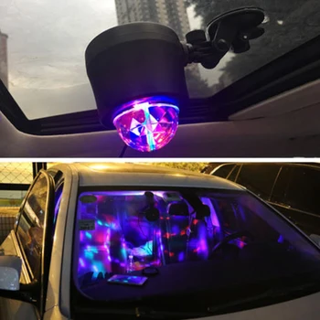 Avto Svetlobe 3/6 Barve USB LED za Ambient Svetloba Žogo Rotacijski Sončnično Stopnji Svetlobe RGB Neon Vzdušje Lučka Avto Dodatki Notranjost