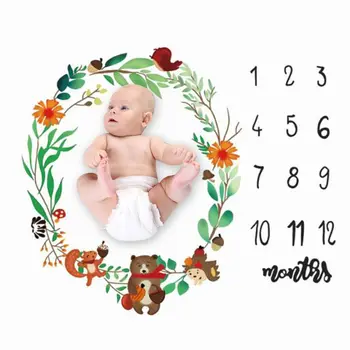 Baby Mejnik Odejo Novorojenčka Foto Ozadje Krpo Dojenčke Mesečno Evidenco Rast Swaddle Zaviti Fotografija Prop
