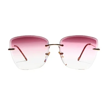 Barvne Leče Kvadratnih Rimless Očala Ženske Luksuzni Sončna Očala Kristalno Ženska Očala Kvadratnih Modna Sončna Očala