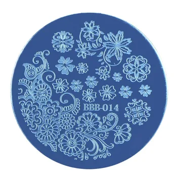 BeautyBigBang Nohtov Tiskarske Plošče 5.6 cm Krog Cvetlični Vzorec iz Nerjavečega Jekla za Nohte, Žig Nail Art Šablone za Manikiranje Orodje