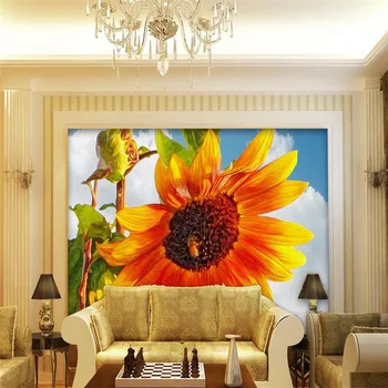 Beibehang 3d ozadje art okras sliko ozadja moderno slikarstvo sončnično hotel dnevna soba, restavracija, TV ozadje