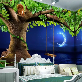 Beibehang po Meri foto ozadje 3D zidana gozd miren otroški sobi v ozadju stene papirjev doma dekor de papel parede infanti