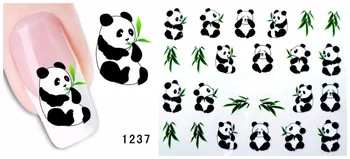 Bittb 2pcs Srčkan Panda Nail Art Nalepke Vodo Prenos Nalepke za Nohte DIY Noht Nalepko francosko Manikuro Pribor Orodja