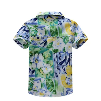 Bombaž cvetlični majica hawaiian majica aloha majica za boy T1531