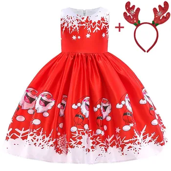 Božič Dekleta Obleko Zimo Tiskanje Otroci Obleke Princess Obleke Za Dekleta Poroka Stranka Obleko Otroci Oblačila vestidos