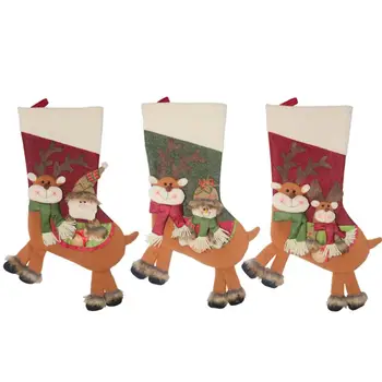 Božič Elk Snežaka, Santa Claus Nogavice, Nogavica Dekoracijo Sladkarije Darilo Vrečko Božič