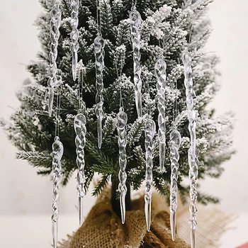 Božični Okraski, 12/24pc Simulacije Ledu Božič Visi Drevo Ornament Ponaredek Ledenica Rekviziti X-mas Okraski Pozimi Stranka Nova