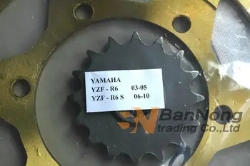 Brezplačna dostava motornega kolesa Spredaj&Zadaj Zobnik geartransmission Za YAMAHA YZF-R6 2003-2005 YZF-6R S 2006-2010