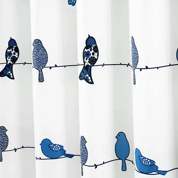 Bujne Dekor, Navy Rowley Tuš Zavesa-Cvetlični Živali, Ptic Tiskanja Modela za Kopalnico ,Tuš Zavesa z 12 kljuke